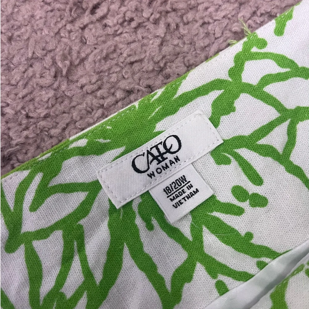 Women's Green Floral Cato Linen Blend Skirt 18/20